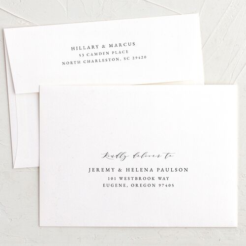 Delicate Lilac Change the Date Card Envelopes White Standard Amethyst Both Recipient and Return Addresses