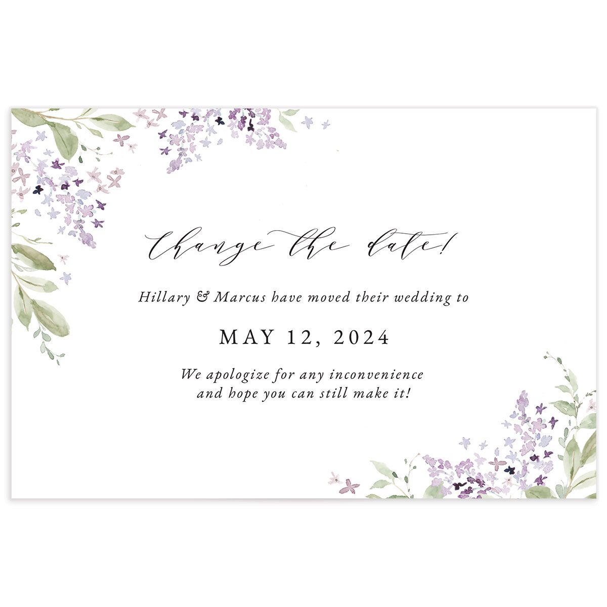 Delicate Lilac Change the Date Postcards