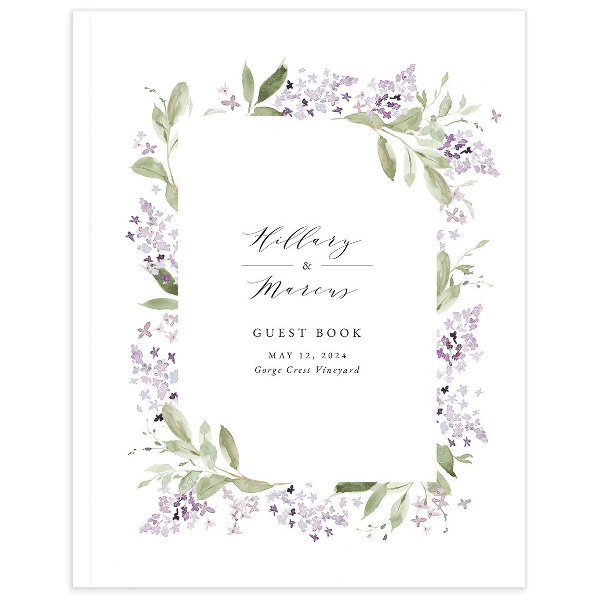 Delicate Lilac Wedding Guest Book