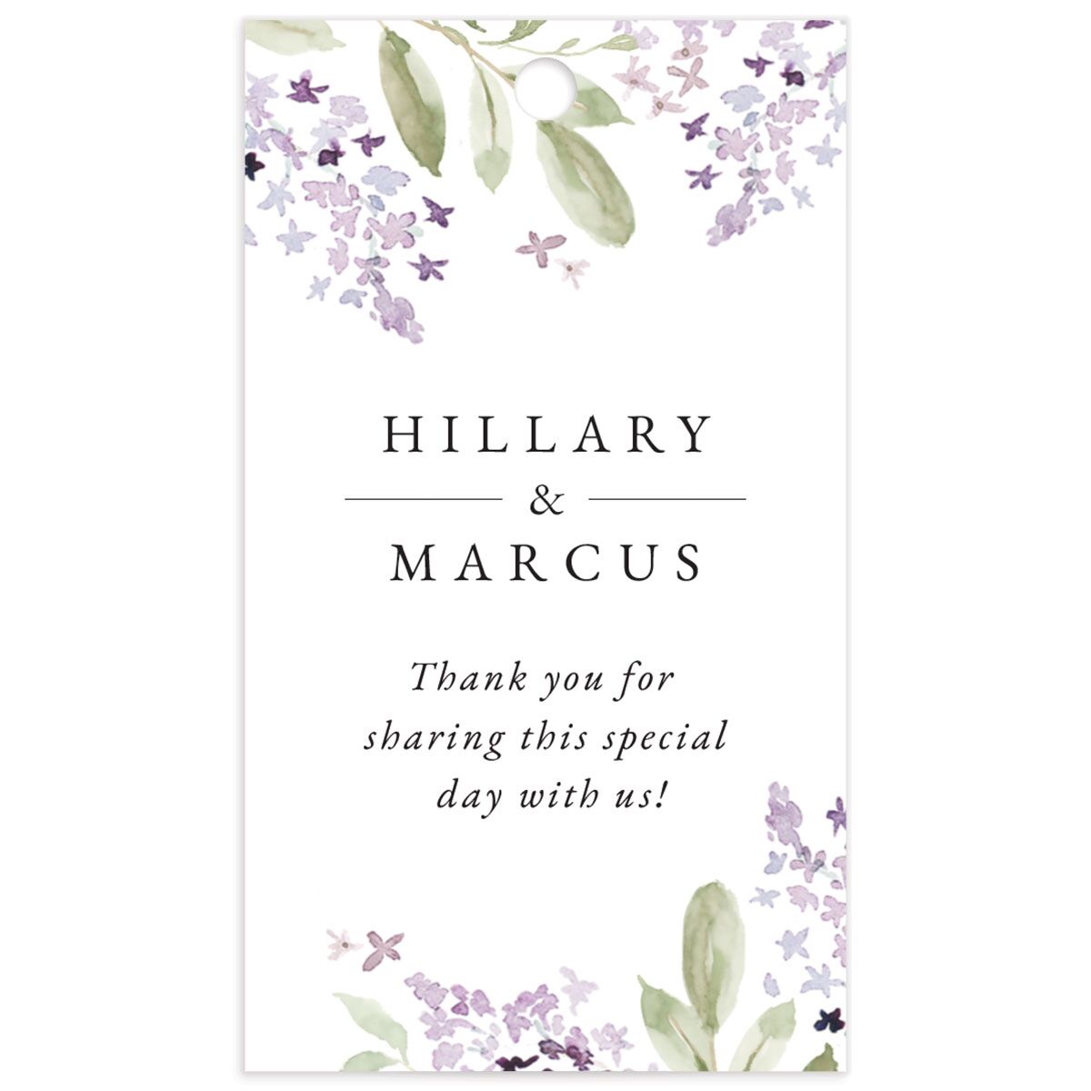 Delicate Lilac Favor Gift Tags