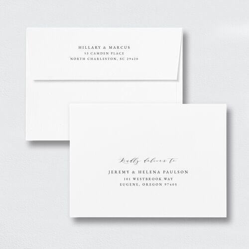 Delicate Lilac Save the Date Magnet Envelopes White Standard Amethyst Both Recipient and Return Addresses