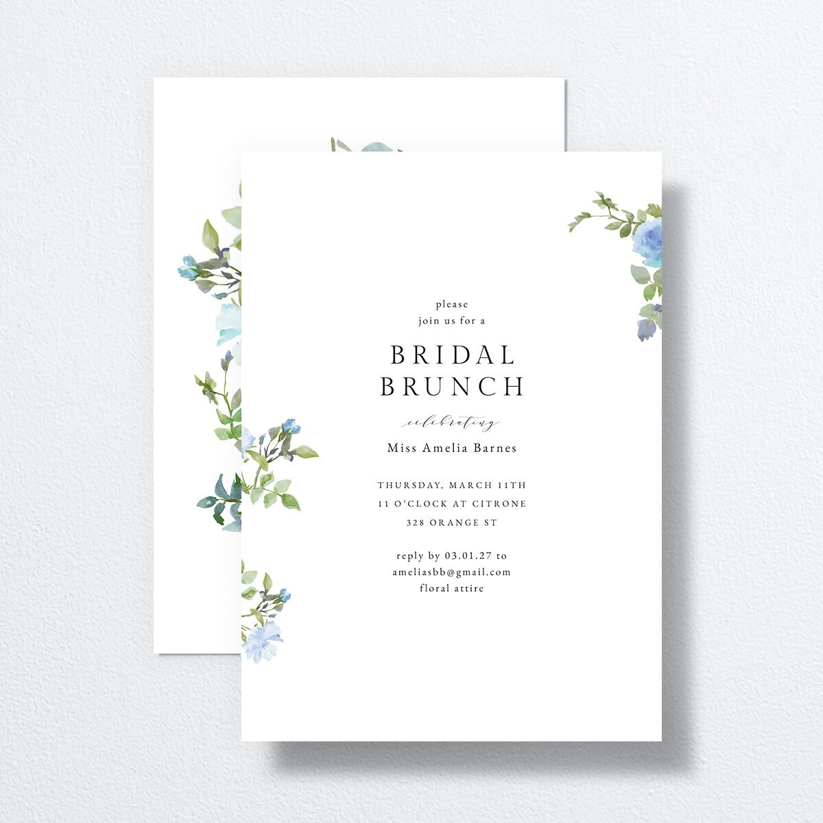 Minimal Floral Bridal Shower Invitations  Ocean Signature Standard