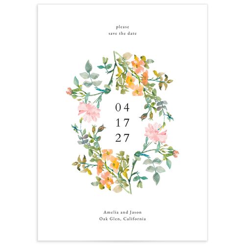 Minimal Floral Save The Date Cards - Orange