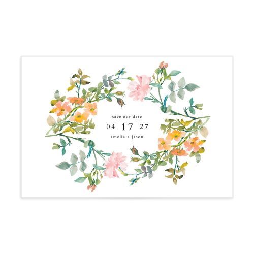Minimal Floral Save The Date Postcards - Orange