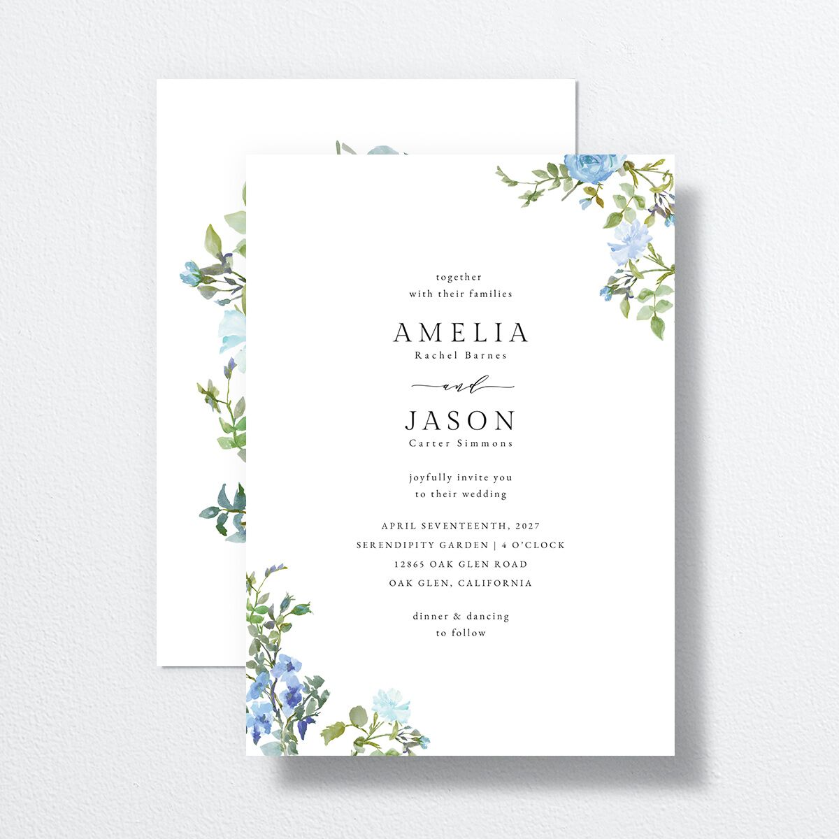 Minimal Floral Wedding Invitations Ocean Signature No Standard