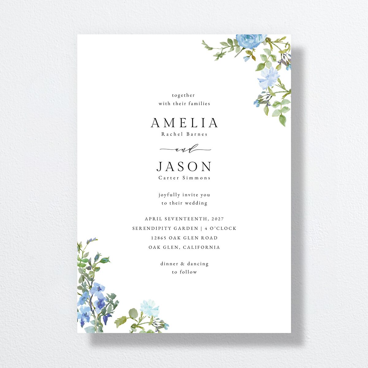 Minimal Floral Wedding Invitations Ocean Signature No Standard