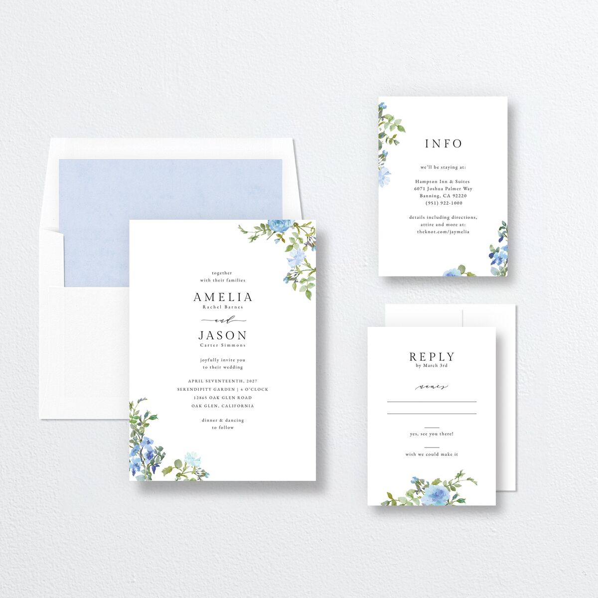 Minimal Floral Wedding Invitations Ocean Signature No Standard