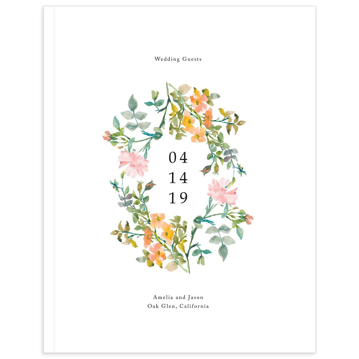 Simple Blossom Wedding Guest Book