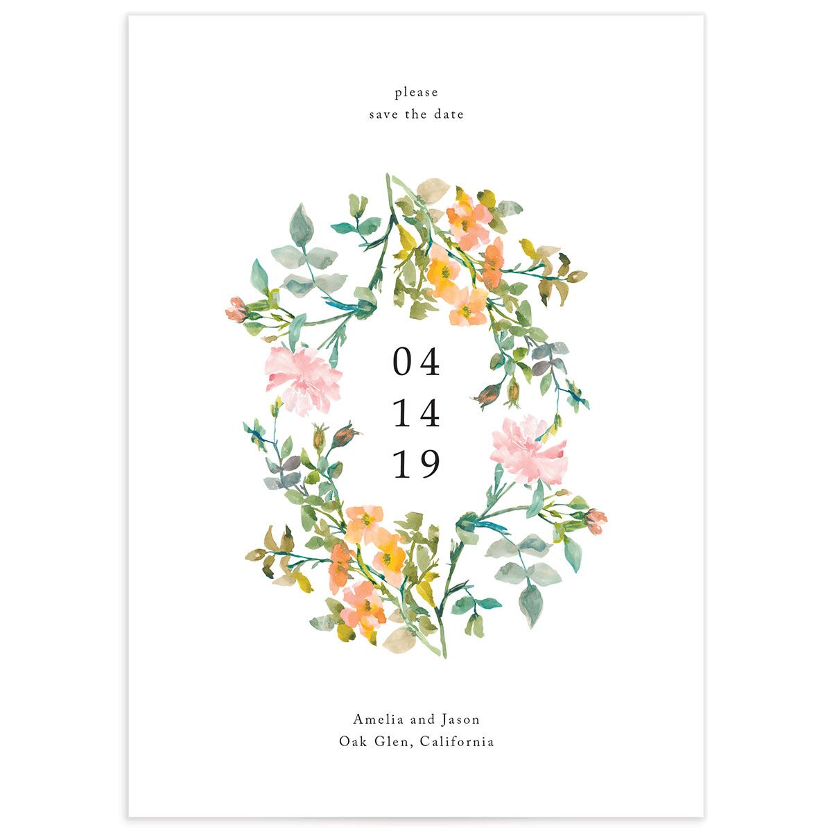 Simple Blossom Save the Date Cards