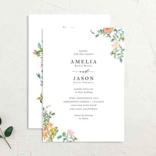 Simple Blossom Wedding Invitations Pumpkin Signature No