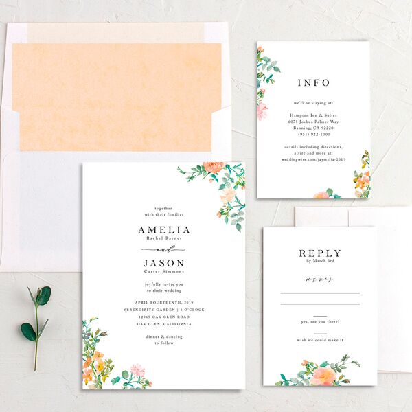 Simple Blossom Wedding Invitations Pumpkin Signature No