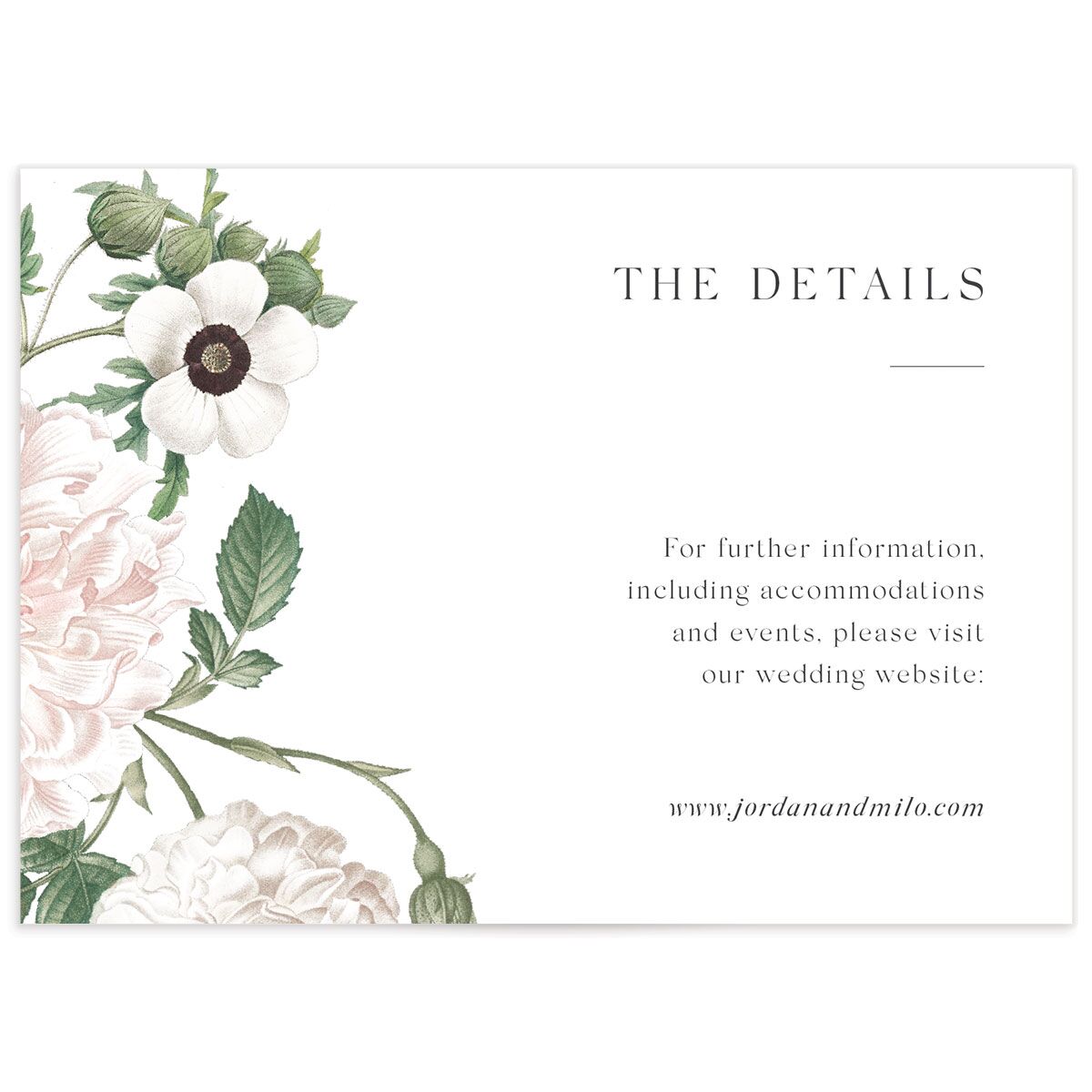 Classic Blossom Wedding Enclosure Cards