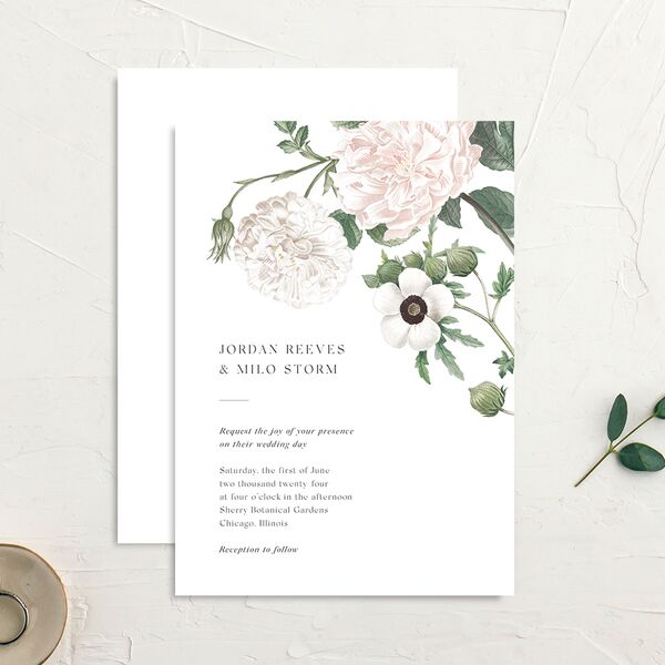 Classic Blossom Wedding Invitations Pure White Signature No