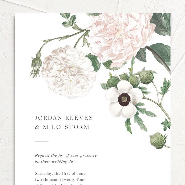 Classic Blossom Wedding Invitations Pure White Signature No