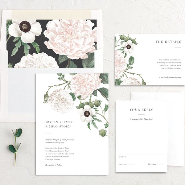 Classic Blossom Wedding Invitations Pure White Signature No