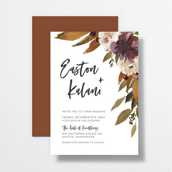 Fall Foliage Wedding Invitations Chestnut Signature No
