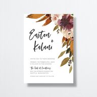 Fall Foliage Wedding Invitations Chestnut Signature No
