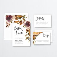 Fall Foliage Wedding Invitations Chestnut Signature No