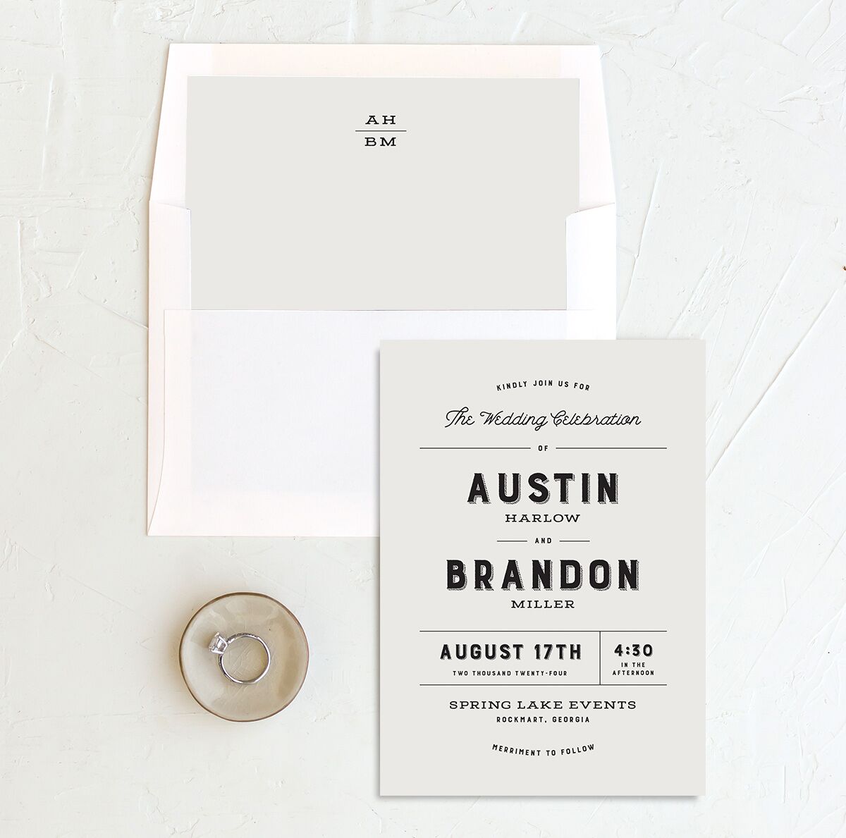 Rustic Typography Standard Envelope Liners Standard Champagne