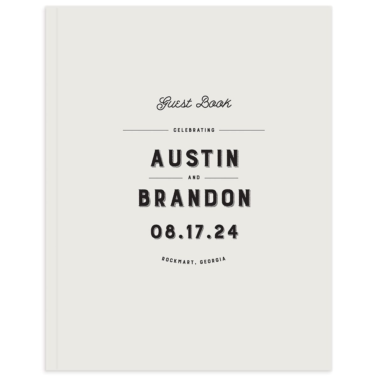 Rustic Typography Wedding Guest Book