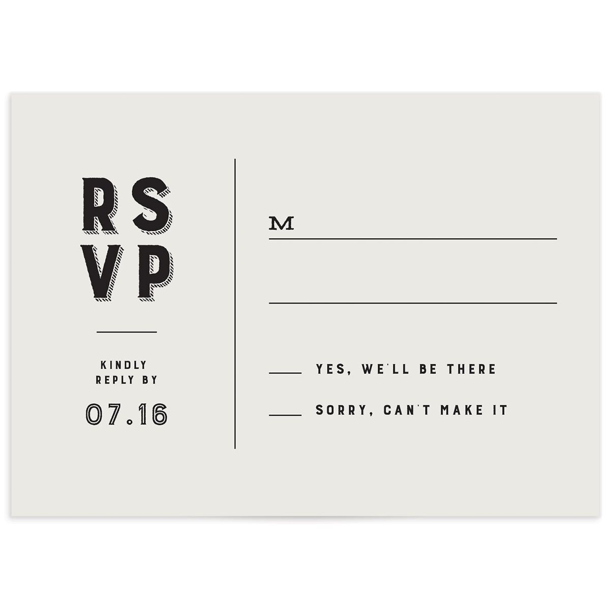 Rustic Typography Wedding Response Cards