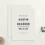 Rustic Typography Save The Date Cards Champagne Signature smooth No