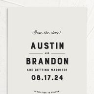 Rustic Typography Save The Date Cards Champagne Signature smooth No