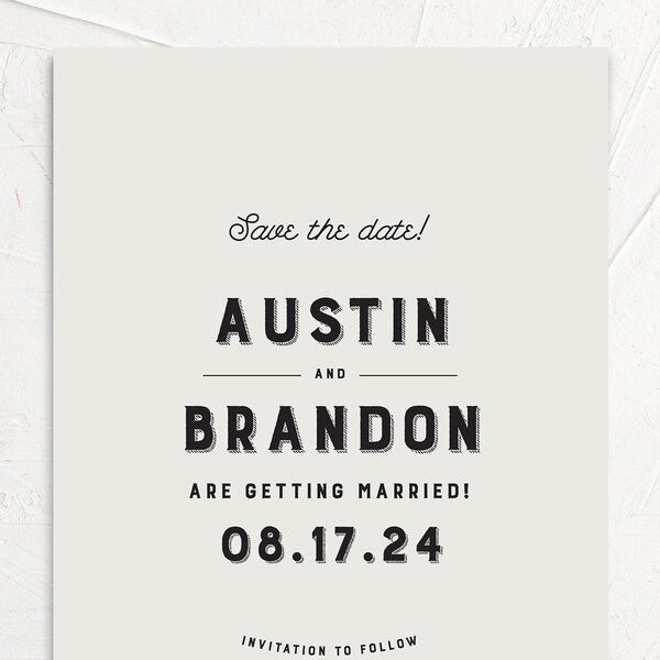 Rustic Typography Save The Date Cards Champagne Signature smooth No