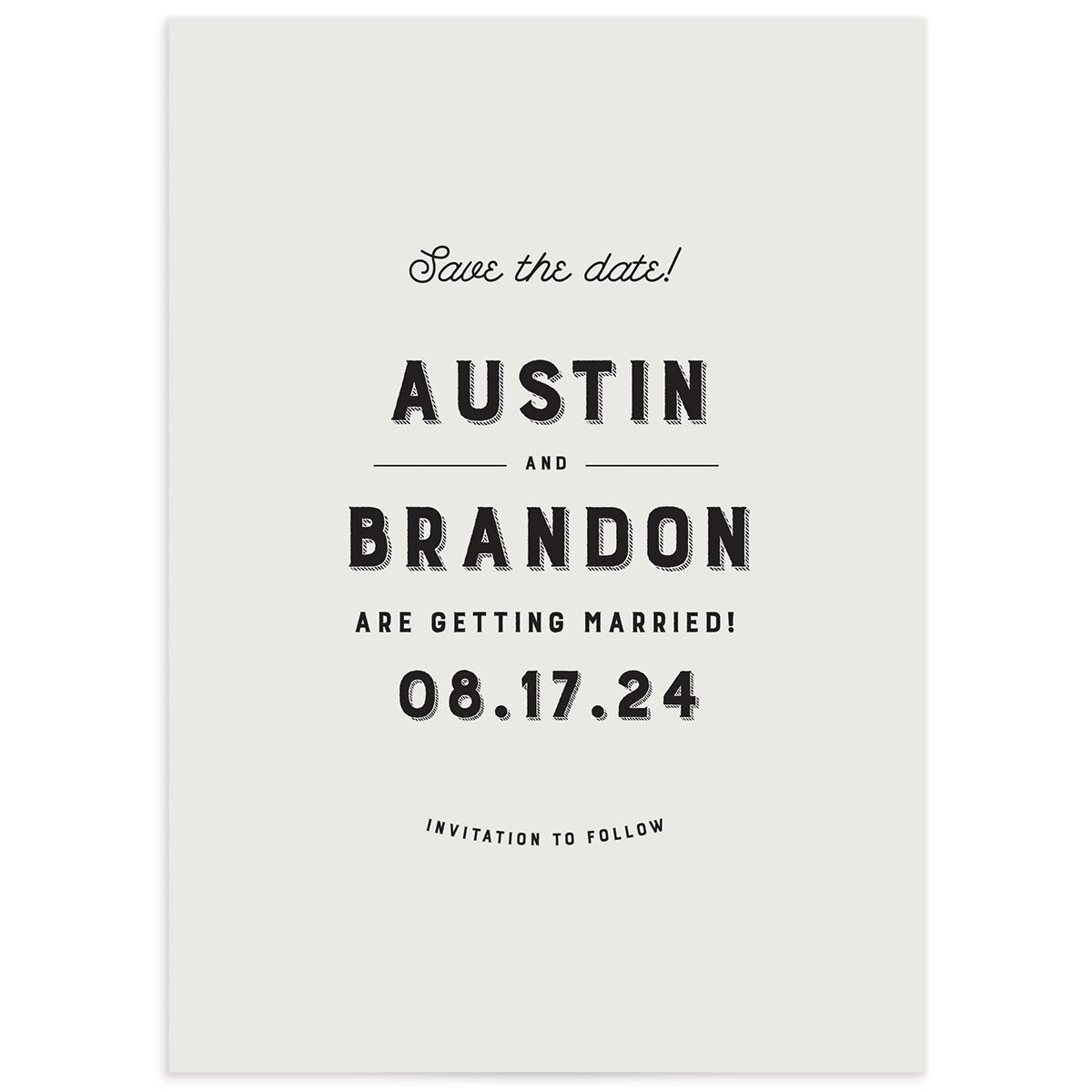 Rustic Typography Save The Date Cards