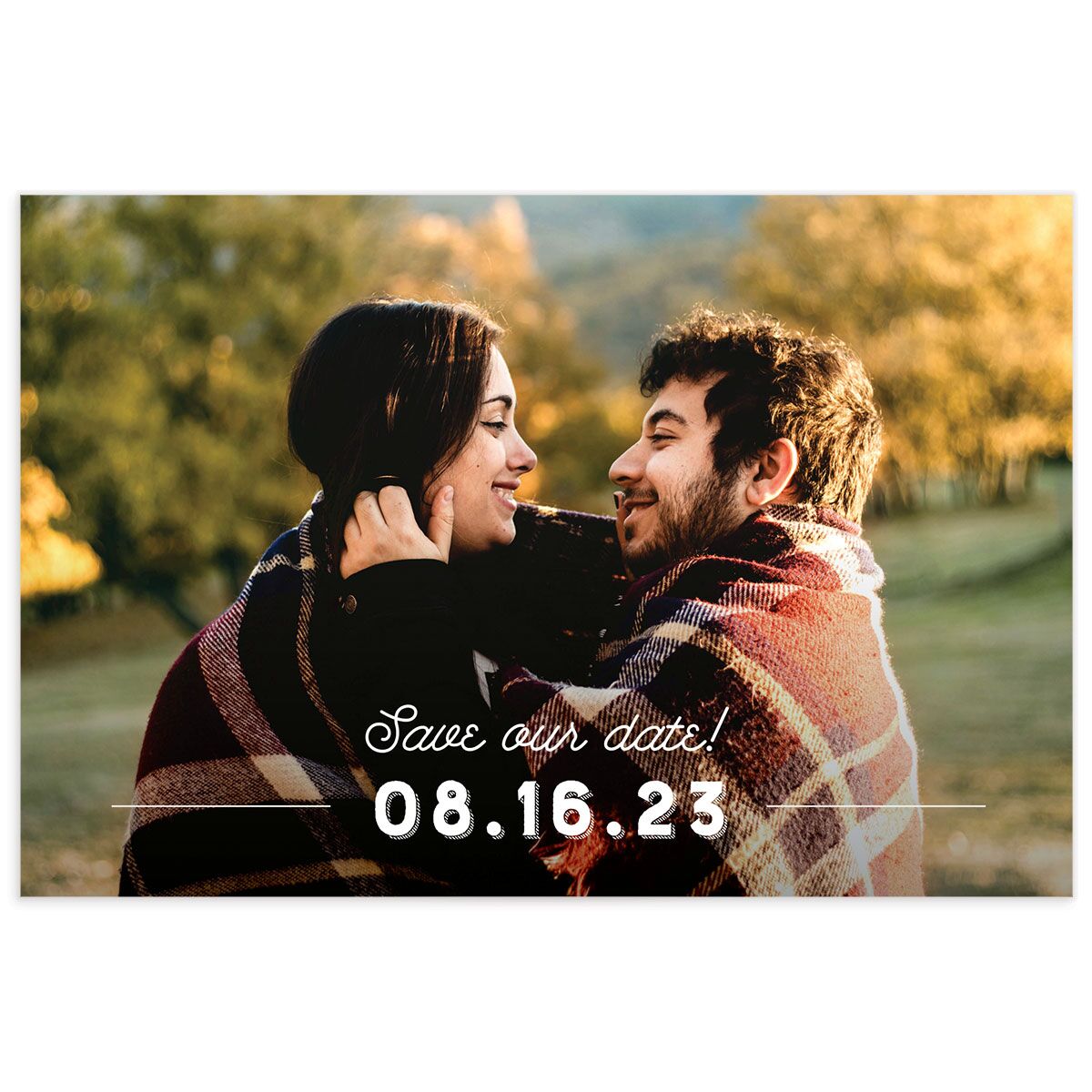 Rustic Typography Save The Date Postcards