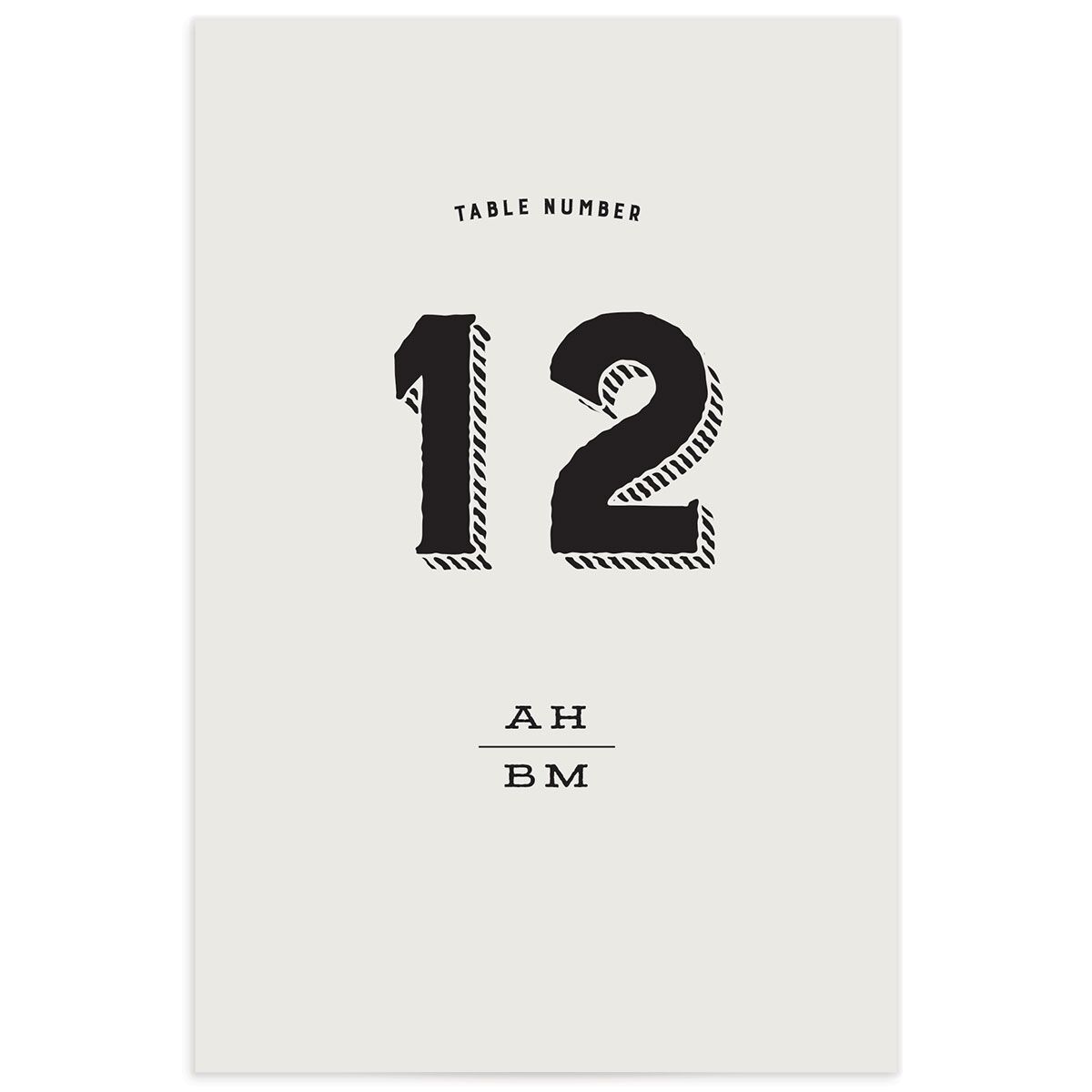 Rustic Typography Table Numbers Champagne Signature