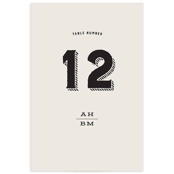 Rustic Typography Table Numbers Champagne Signature