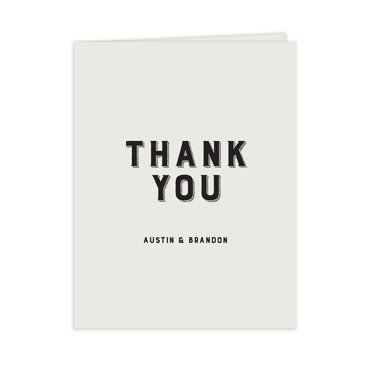Rustic Typography Thank You Cards