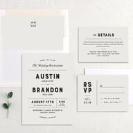 Rustic Typography Wedding Invitations Champagne Signature Blank No