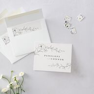 Graceful Botanical Thank You Cards Shadow Gray