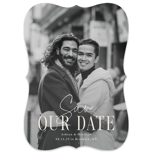 Timeless Lockup Save the Date Cards Mocha Signature smooth Blank No Bracket