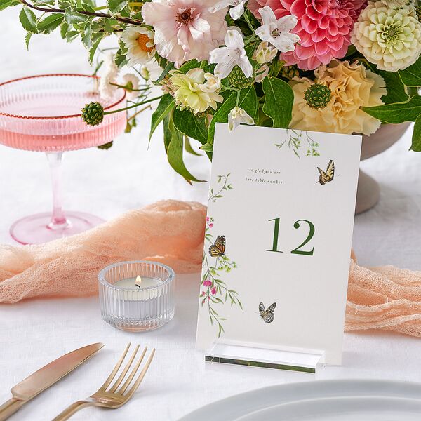 Rustic Butterflies Table Numbers Scottish Green Signature