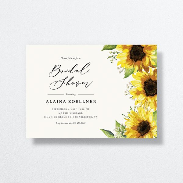 Rustic Sunflower Bridal Shower Invitations front