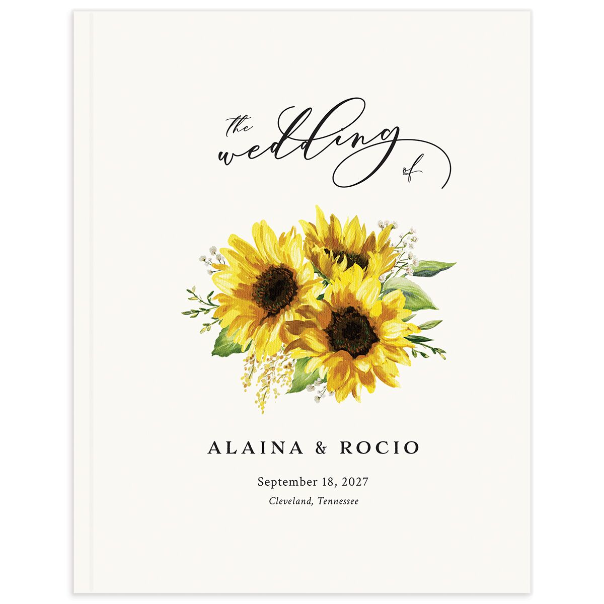 Rustic Sunflower Wedding Guest Book