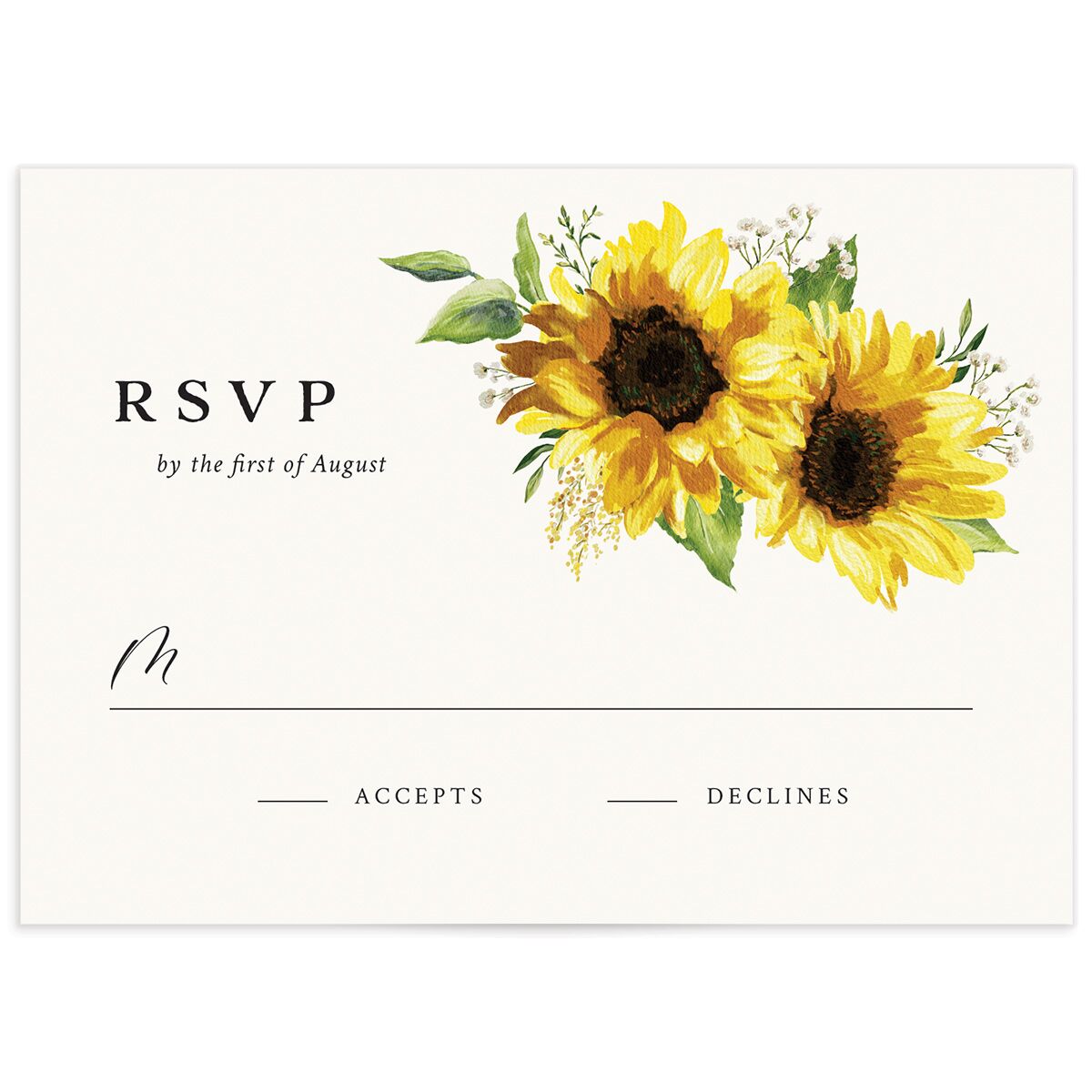 Rustic Sunflower Wedding Response Cards