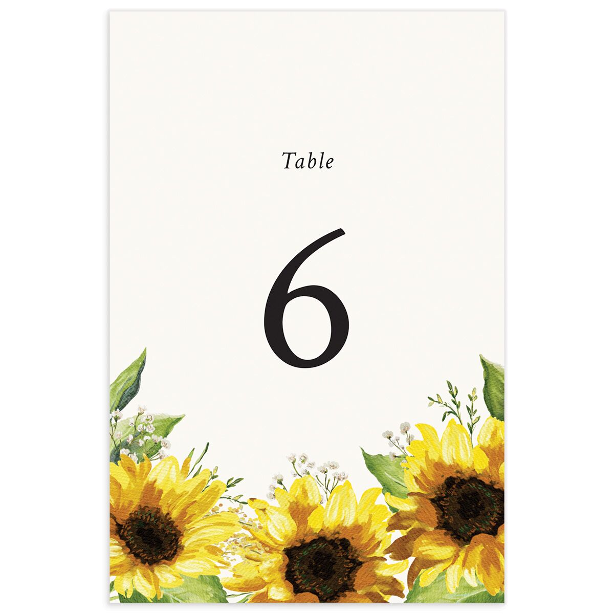 Rustic Sunflower Table Numbers