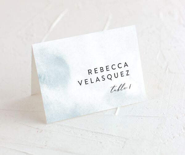 Elegant Ethereal Place Cards front in Blue