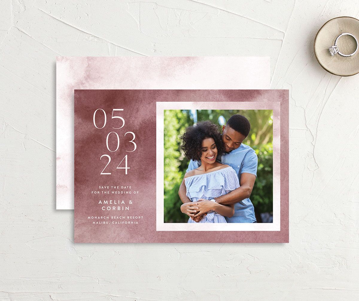 Elegant Ethereal Save The Date Cards front-and-back