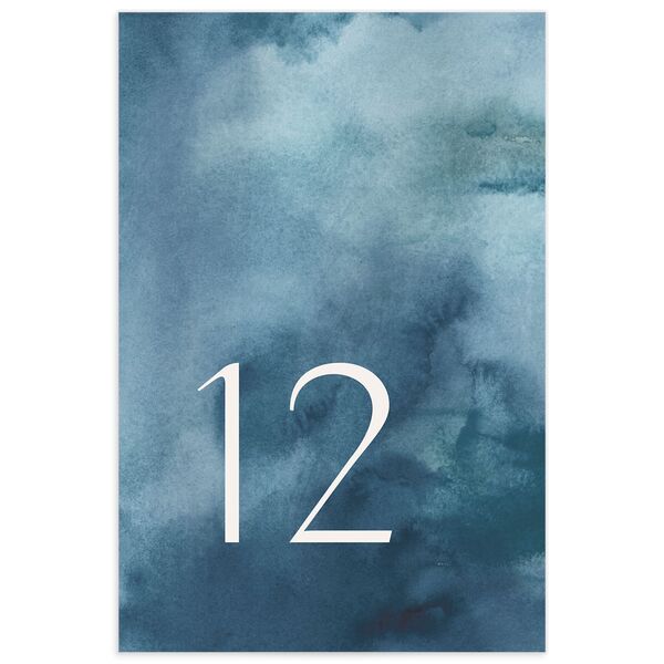 Elegant Ethereal Table Numbers front in Blue