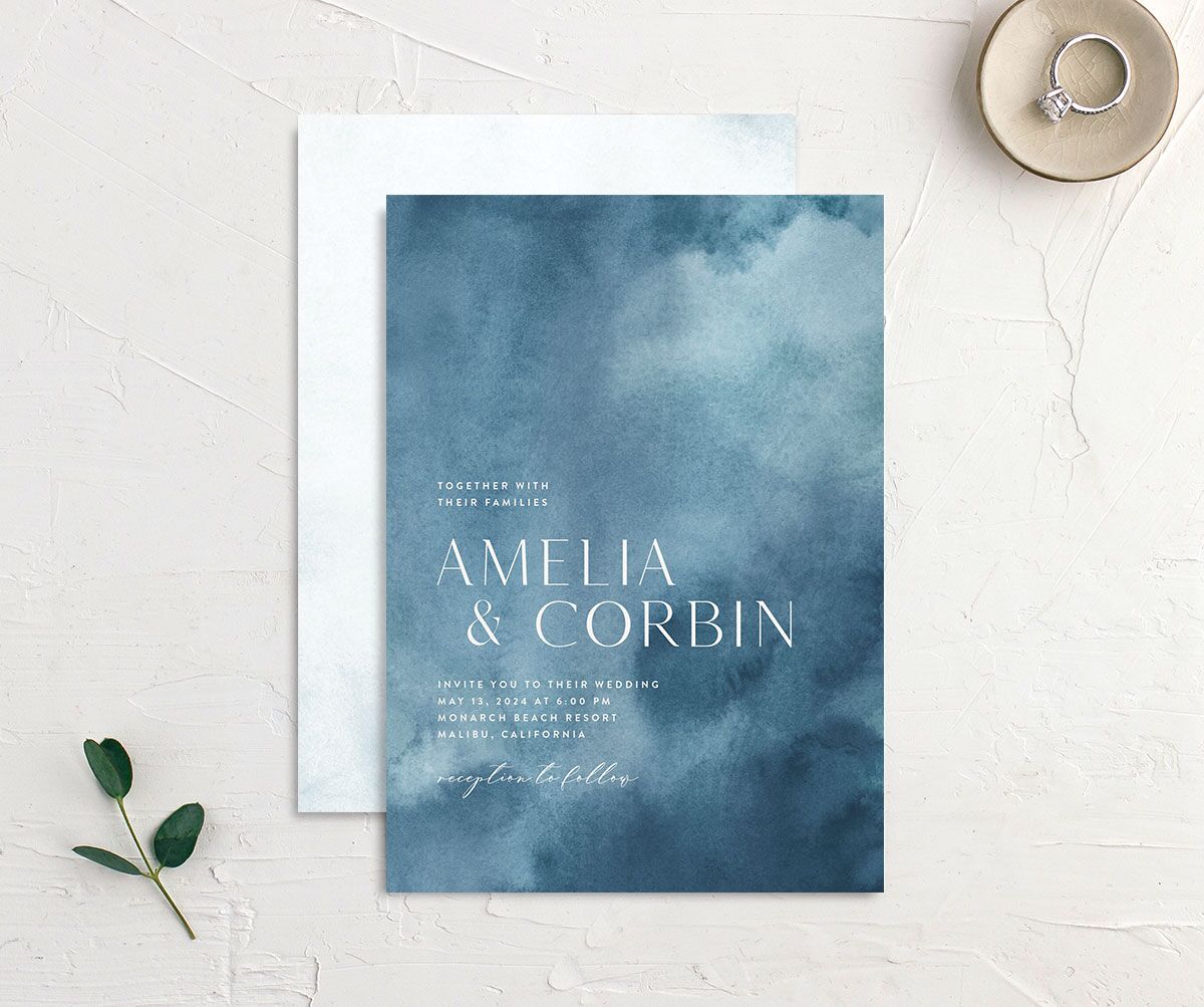 Elegant Ethereal Wedding Invitations front-and-back
