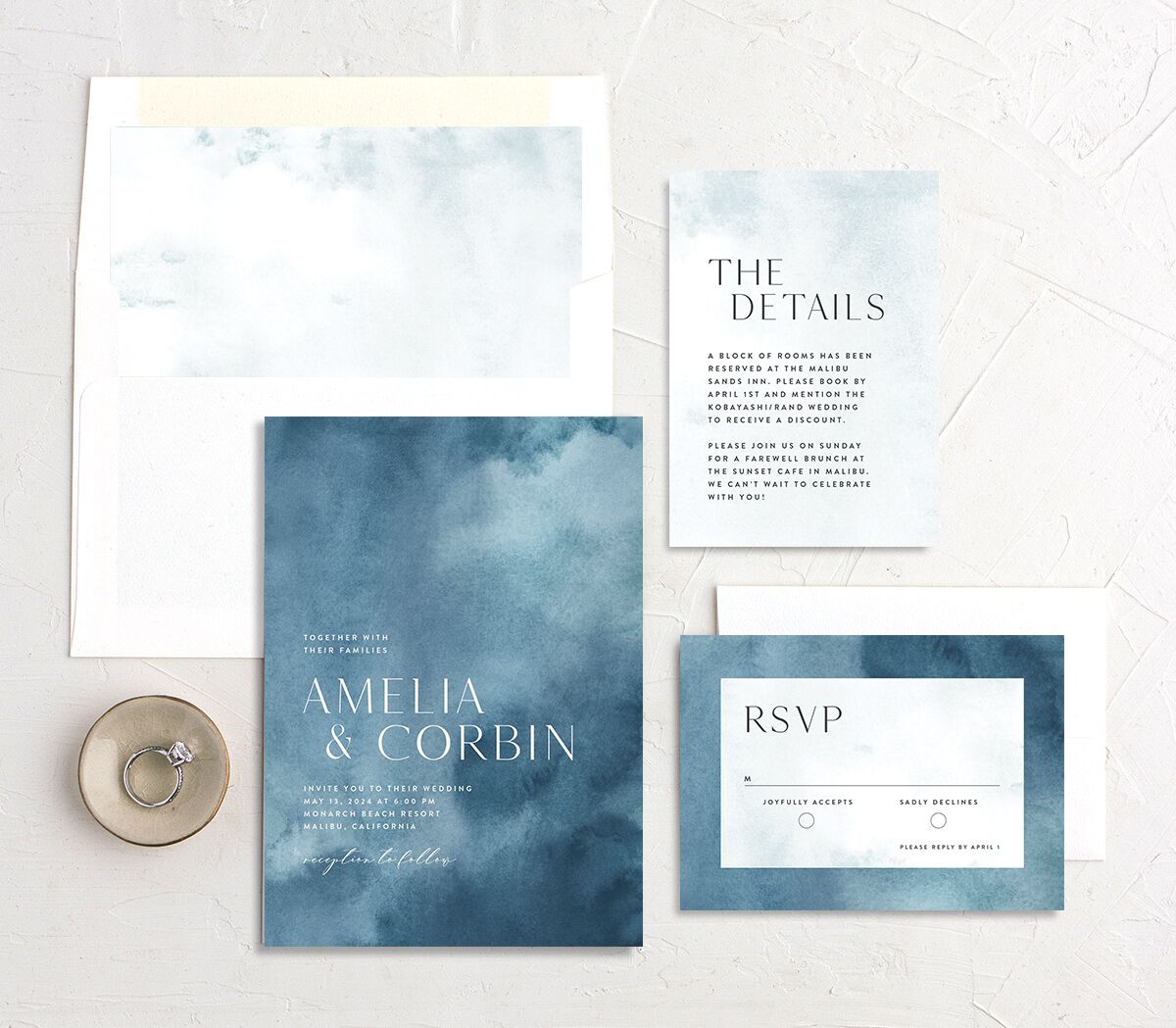 Elegant Ethereal Wedding Invitations suite