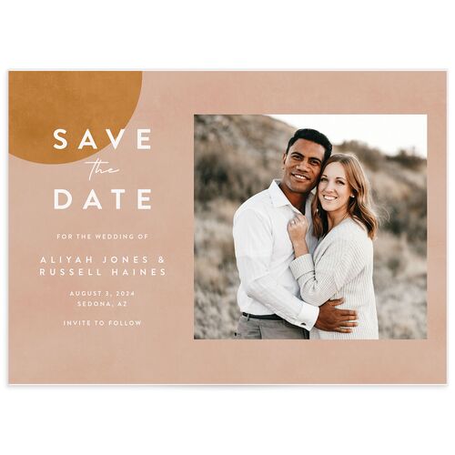 Abstract Hills Save The Date Cards - Pink