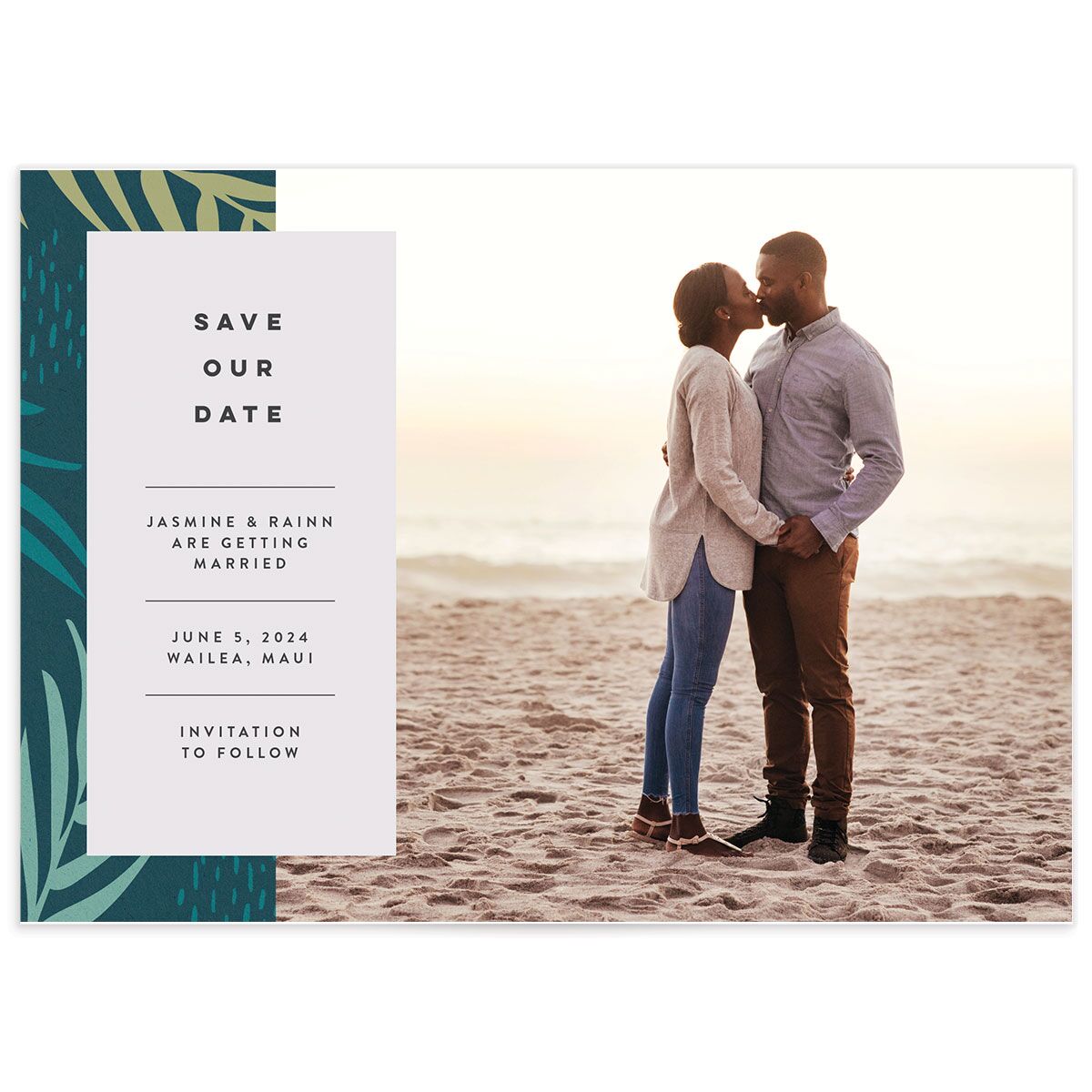 Modern Palm Save The Date Cards