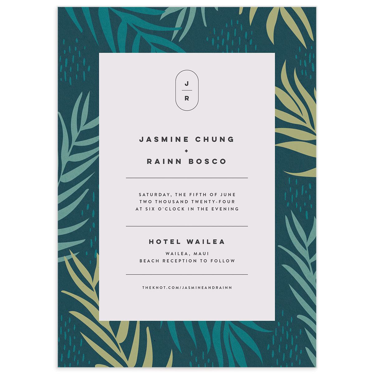 Modern Palm Wedding Invitations