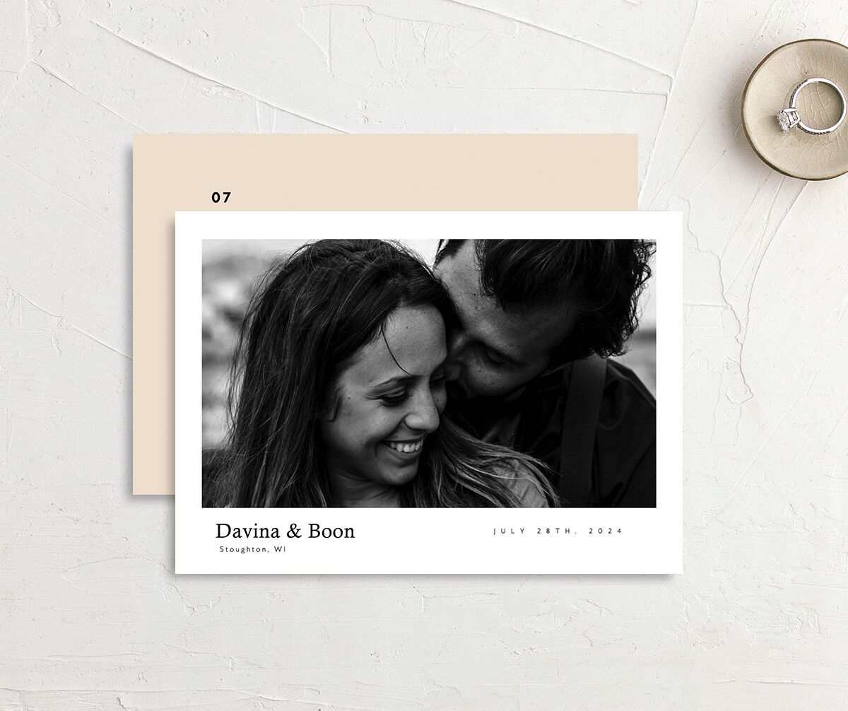 Simply Together Save The Date Cards front-and-back in pink